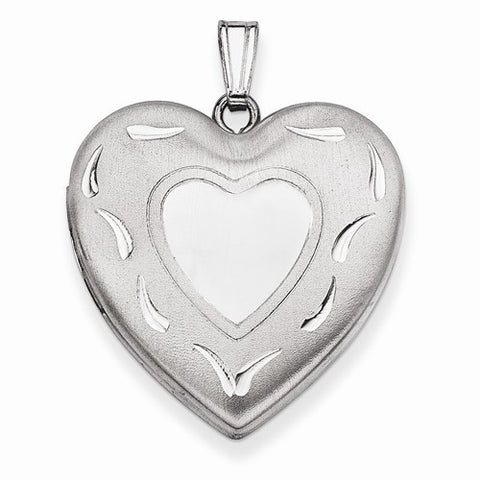 Sterling Silver 24mm D/C Heart Locket