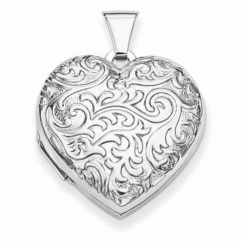 Sterling Silver Scrolled Heart Locket