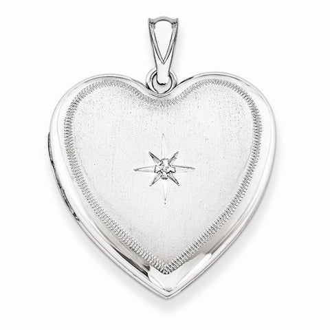 Sterling Silver & Diamond 24mm D/C Heart Locket