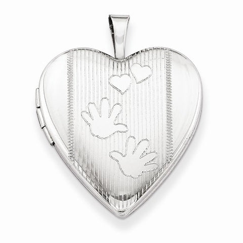 Sterling Silver 20mm Hands Heart Locket