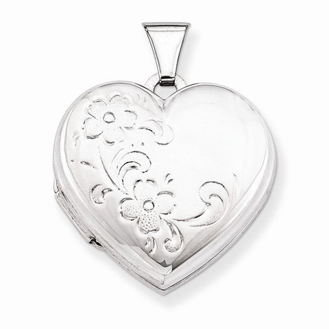 Sterling Silver Floral Heart Locket