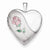Sterling Silver 20mm Satin, Enameled, D/C Floral Heart Locket