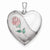 Sterling Silver 24mm Satin, Enameled, D/C Rose Locket
