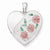 Sterling Silver 24mm Enameled, D/C Floral Heart Locket