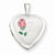 Sterling Silver 16mm Enameled & D/C Love Heart Locket