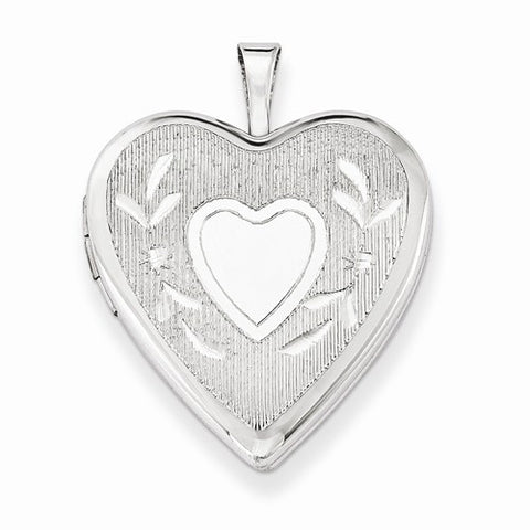 Sterling Silver 20mm D/C Heart Locket