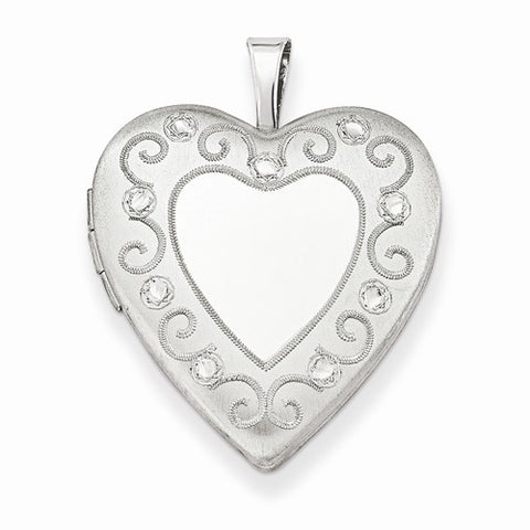 Sterling Silver 20mm D/C Heart Locket