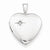 Sterling Silver & Diamond 16mm Polished Heart Locket