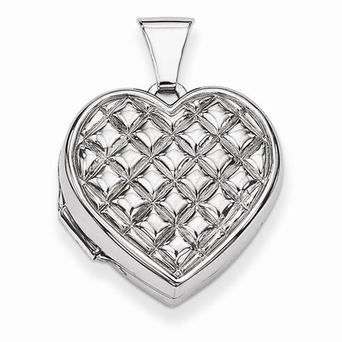 Sterling Silver Quilted Heart Locket