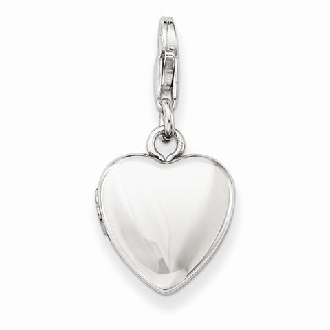 Amore La Vita Sterling Silver Polished Lobster Clasp 12mm Heart Locket