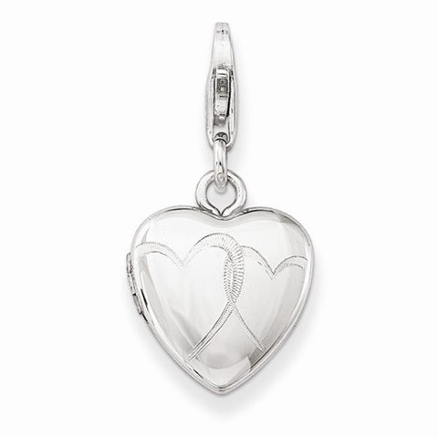 Amore La Vita Sterling Silver Linked Hearts Lobster Clasp 12mm Heart Locket