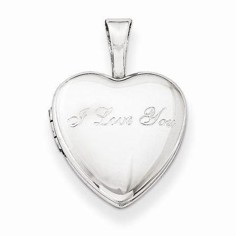 Sterling Silver I Love You 12mm Heart Locket