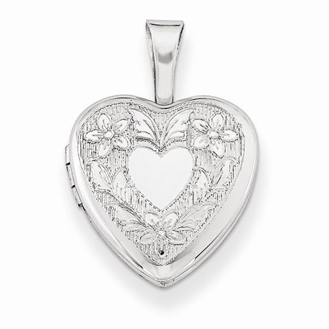 Sterling Silver Heart Wings 12mm Heart Locket