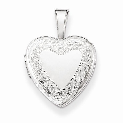 Sterling Silver Twisted Border 12mm Heart Locket