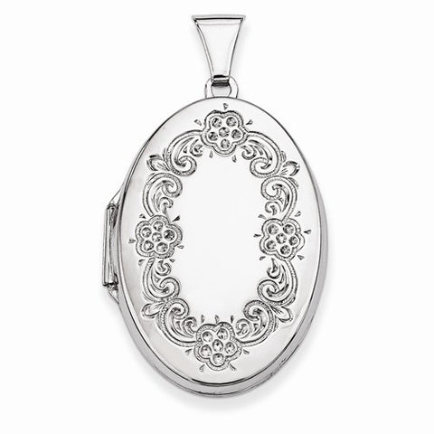 Sterling Silver High Polished Front Oval Locket