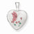 Sterling Silver Enamel Butterfly Flowers 12mm Heart Locket
