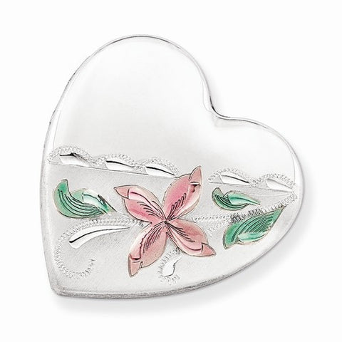 Sterling Silver Enamel Flower 4 Picture Family Heart Locket