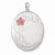 Sterling Silver W/ Enamel Flowers 34mm Oval Locket