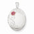 Sterling Silver With Enamel Flowers 19mm Oval Locket