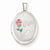Sterling Silver Mom W/Enamel Flower 19mm Oval Locket