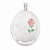 Sterling Silver Love W/ Enamel Rose 34mm Oval Locket