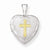 Sterling Silver Gold-Plated Cross w/ Scallop Border 12mm Heart Locket