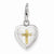 Sterling Silver Gold-Plated Cross Lobster Clasp 12mm Heart Locket