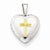 Sterling Silver Gold-Plated Cross 12mm Heart Locket