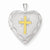 Sterling Silver Gold-Plated Cross 20mm Heart Locket