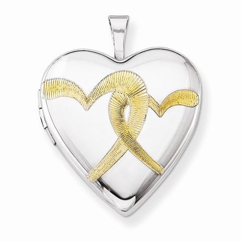 Sterling Silver Gold-Plated Linked Hearts 20mm Heart Locket