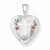 Sterling Silver Cross w/ Enamel Flowers 12mm Heart Locket
