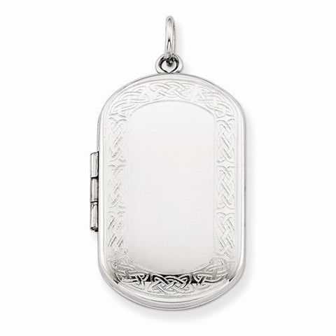 Sterling Silver Celtic Border Rectangular Locket