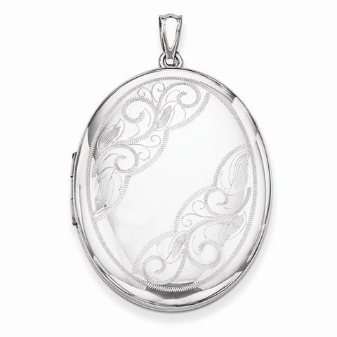 Sterling Silver W/ Side Swirls 34mm Oval Locket