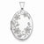 Sterling Silver Floral Oval Locket