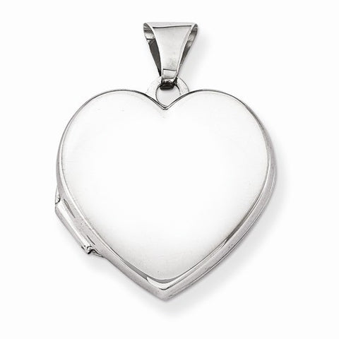 Sterling Silver Plain 18mm Heart Locket
