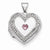 Sterling Silver Pink CZ 18mm Heart Locket