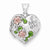 Sterling Silver Floral I Love You 18mm Heart Locket