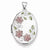 Sterling Silver Floral 26mm Oval Locket