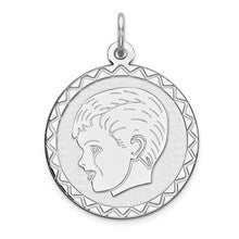 Sterling Silver Engraveable Boy Disc Charm hide-image