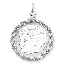 Sterling Silver Engraveable Boy Disc Charm hide-image