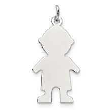 Sterling Silver Engraveable Boy Disc Charm hide-image