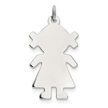 Sterling Silver Engraveable Girl Disc Charm hide-image
