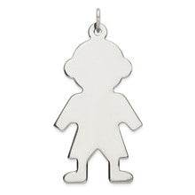 Sterling Silver Engraveable Boy Disc Charm hide-image