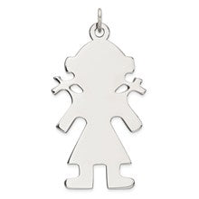 Sterling Silver Engraveable Girl Disc Charm hide-image
