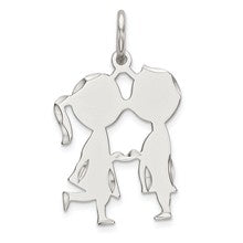 Sterling Silver Engraveable Boy/Girl Disc Charm hide-image