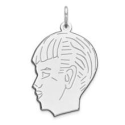 Sterling Silver Engraveable Boy Disc Charm hide-image