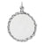 Engraveable Round with Rope Disc Charm in Sterling Silver