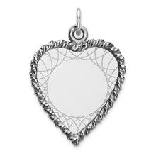 Sterling Silver Engraveable Heart Disc Charm hide-image