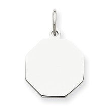 Sterling Silver Engraveable Octagon Disc Charm hide-image