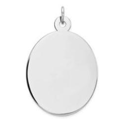 Sterling Silver Engraveable Oval Disc Charm hide-image